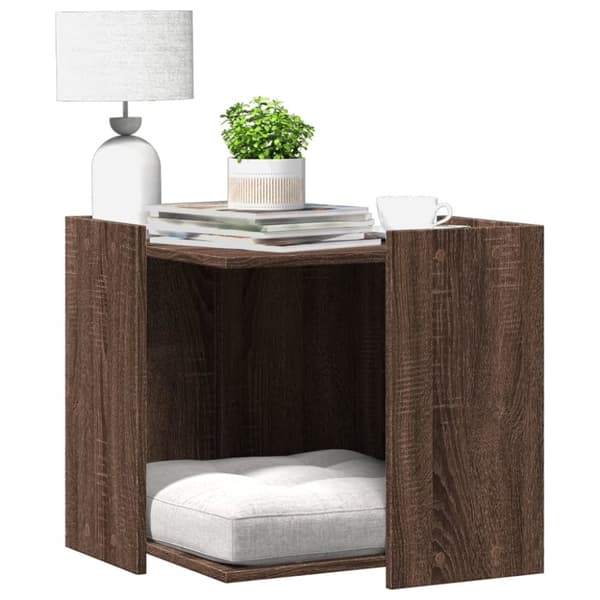 vidaXL toiletskjuler kattebakke 53x53x51 cm konstrueret træ brunt eg