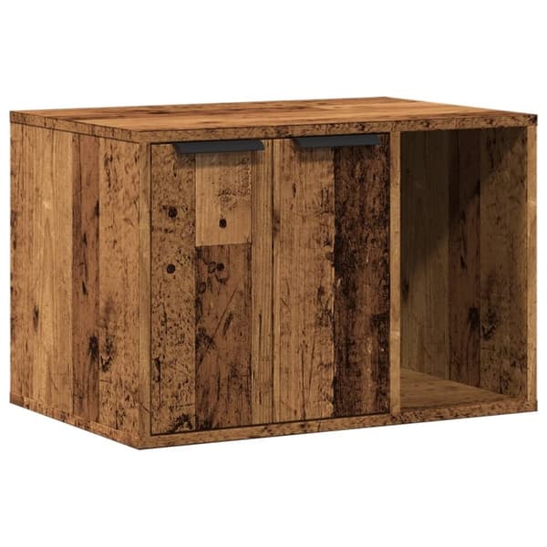 vidaXL toiletskjuler kattebakke 60x40x40 cm konstrueret træ gammelt eg
