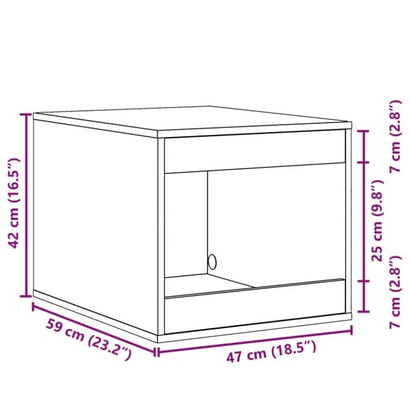 vidaXL Kissanhiekkalaatikon kotelo vanha puu 47x59x42 cm tekninen puu