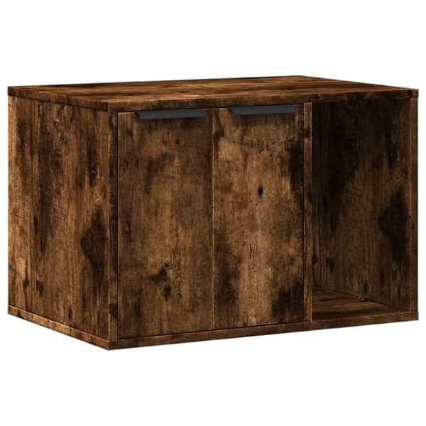 vidaXL toiletskjuler kattebakke 60x40x40 cm konstrueret træ røget eg
