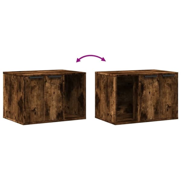 vidaXL toiletskjuler kattebakke 60x40x40 cm konstrueret træ røget eg