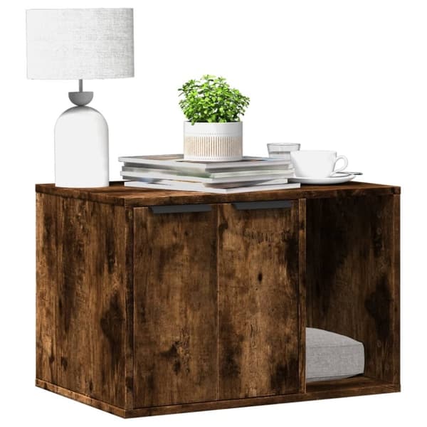 vidaXL toiletskjuler kattebakke 60x40x40 cm konstrueret træ røget eg
