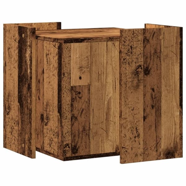 vidaXL toiletskjuler kattebakke 53x53x51 cm konstrueret træ antikt træ