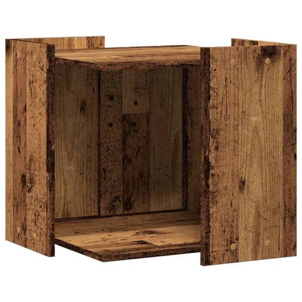 vidaXL Skap til kattetoalett gammelt tre 53x53x51 cm konstruert tre