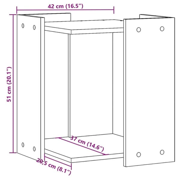 vidaXL Skap til kattetoalett gammelt tre 42x42x51 cm konstruert tre