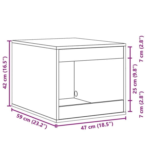 vidaXL Skap til kattetoalett svart 47x59x42 cm konstruert tre