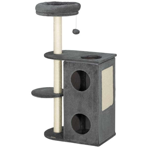 Rootz Cat Tree - Katteklatretræ - Legefulde kattemøbler - Sisal-kradsestolper - 55 cm x 34 cm x 111 cm