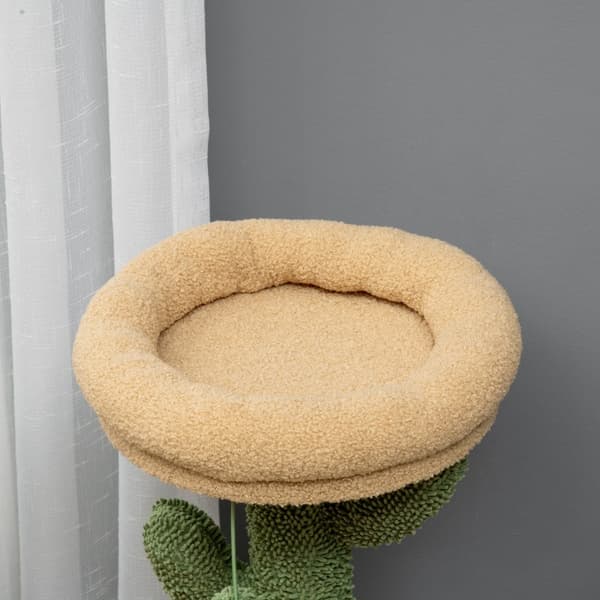 Rootz Cactus Design -kissapuu - Raaputustolppa - Kiipeävä kissapuu - Sisalilla päällystetyt tolpat - Lastulevypohja - Nalleveluuri - 40 cm x 35 cm x 7