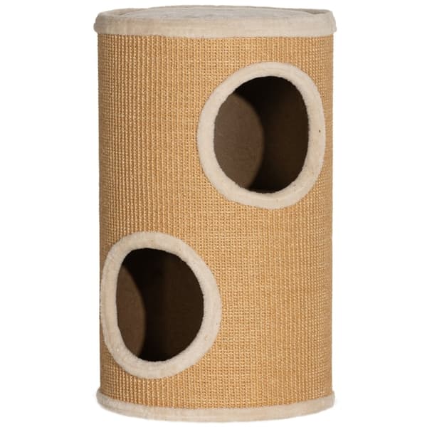 Rootz Cat Tower -tynnyri - Monitasoinen kissan toimintakeskus - Raapimistolpat - Pehmoiset pehmustetut kulmat - Sisal-ulkopuoli - Ruskea ja beige - 35