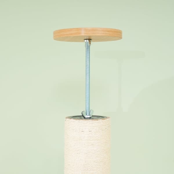 Rootzin lattiasta kattoon ulottuva kissapuu - Cat Tower - Raaputustolppa - Säädettävä korkeus - Puumateriaali - 40cm x 40cm x 230-250cm