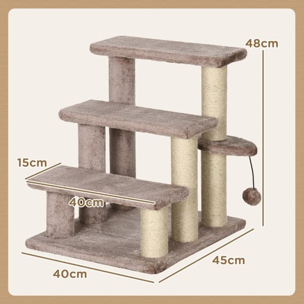 Rootz Pet -portaikko - Kissan kiipeilyportaat - Kitty Play Tower - Auttaa saavuttamaan korkeita alueita - Kompakti ja kannettava - Tukeva muotoilu - 4