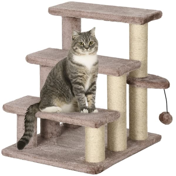 Rootz Pet -portaikko - Kissan kiipeilyportaat - Kitty Play Tower - Auttaa saavuttamaan korkeita alueita - Kompakti ja kannettava - Tukeva muotoilu - 4