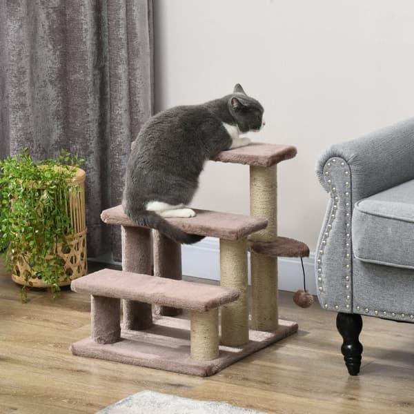 Rootz Pet -portaikko - Kissan kiipeilyportaat - Kitty Play Tower - Auttaa saavuttamaan korkeita alueita - Kompakti ja kannettava - Tukeva muotoilu - 4