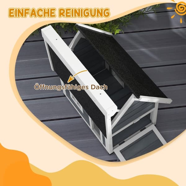 Rootz Outdoor Cat House - Hyggeligt husly - Pet Cave - Tredørs design - Vejrbestandigt - Grantræ - 77 cm x 57,5 ​​cm x 68 cm