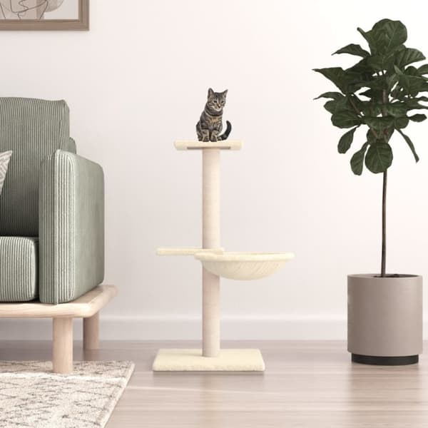 Klösträd med sisalpelare gräddvit 72 cm