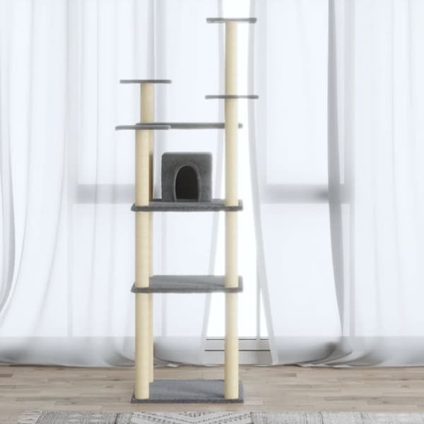Klösträd med sisalpelare ljusgrå 171 cm