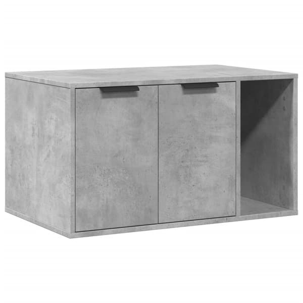 Skåp för kattlåda betonggrå 80x50x45 cm konstruerat trä