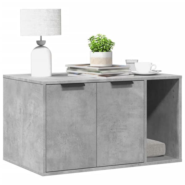 Skåp för kattlåda betonggrå 80x50x45 cm konstruerat trä
