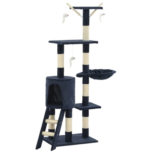 Klösträd med sisalpelare 138 cm mörkblå