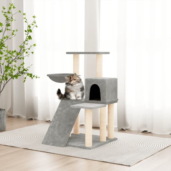 Klösträd med sisalpelare ljusgrå 82 cm