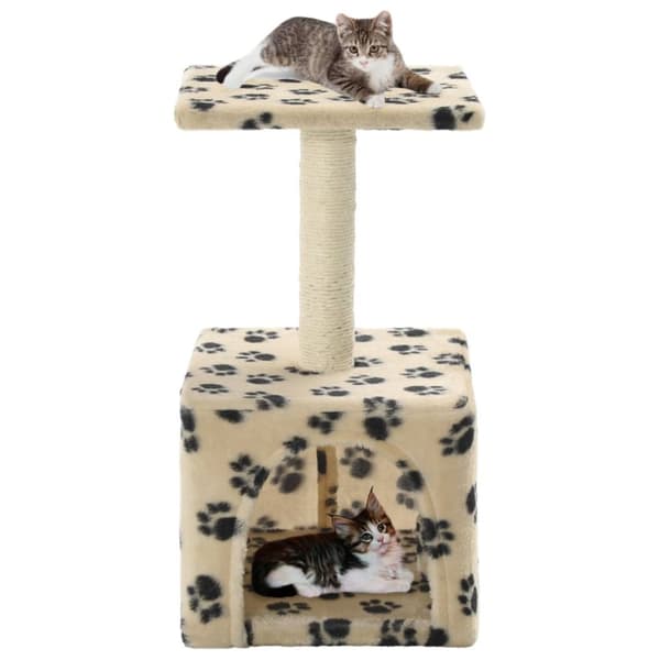 Klösträd med sisalpelare 55 cm tassavtryck beige