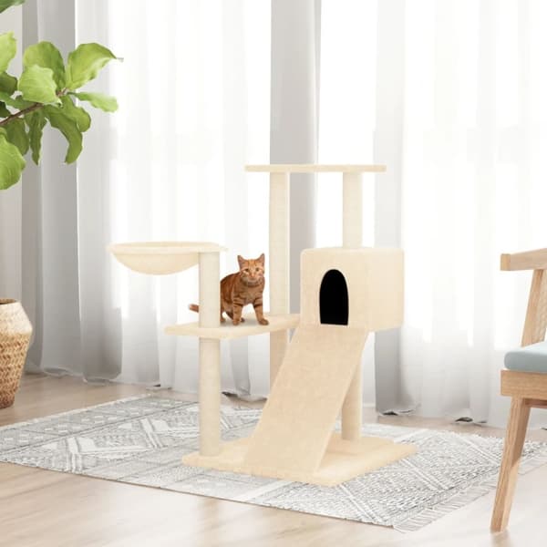 Katträd med klöspelare sisal gräddvit 82 cm