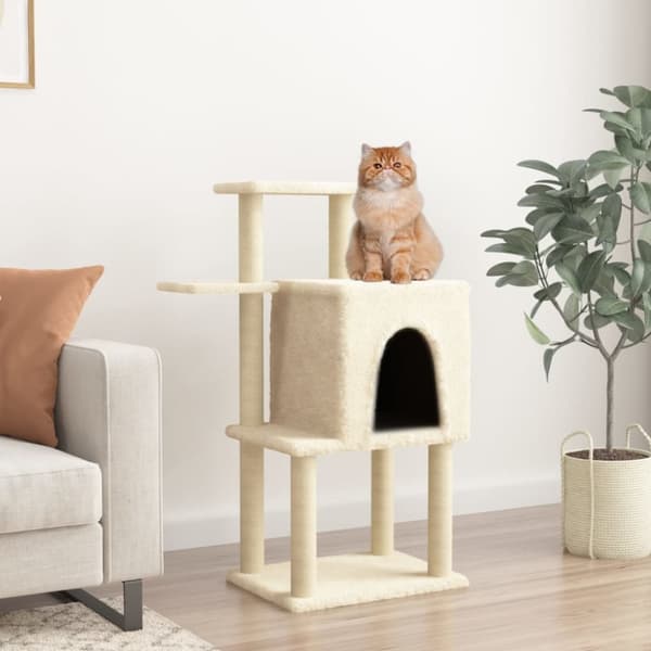 Klösträd med sisalpelare gräddvit 97 cm