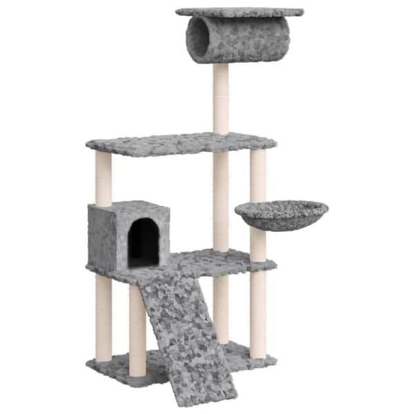Katträd med klöspelare sisal ljusgrå 131 cm