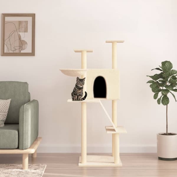 Klösträd med sisalpelare gräddvit 143 cm