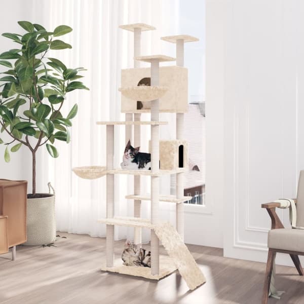 Katträd med klöspelare sisal gräddvit 191 cm