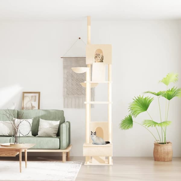 Golv-till-tak klösträd gräddvit 277-303 cm