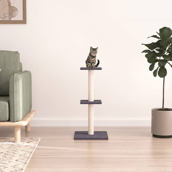 Klösträd med sisalpelare mörkgrå 73 cm