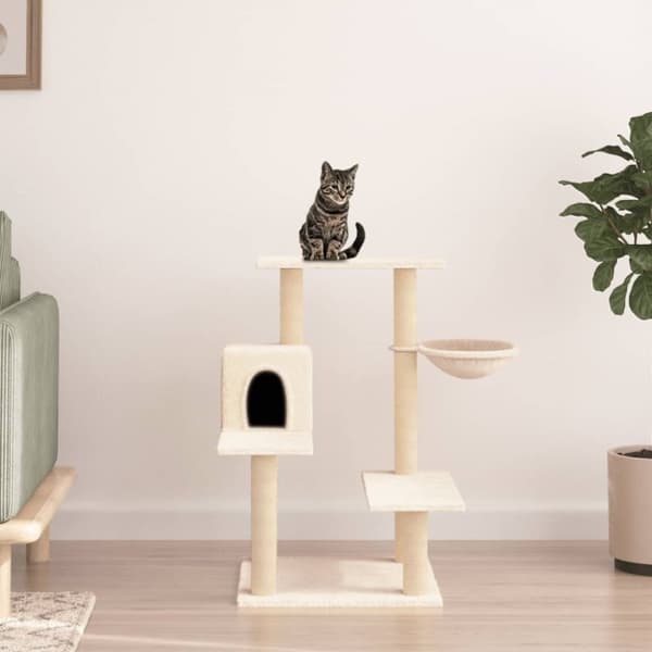 Klösträd med sisalpelare gräddvit 82,5 cm