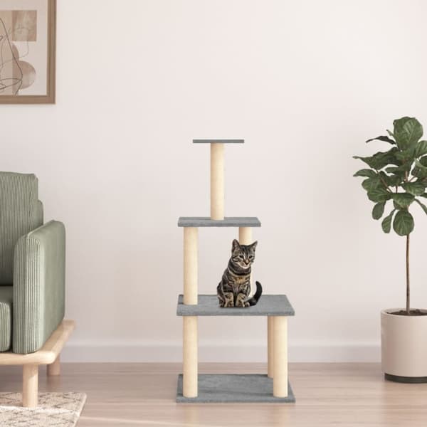 Klösträd med sisalpelare ljusgrå 111 cm