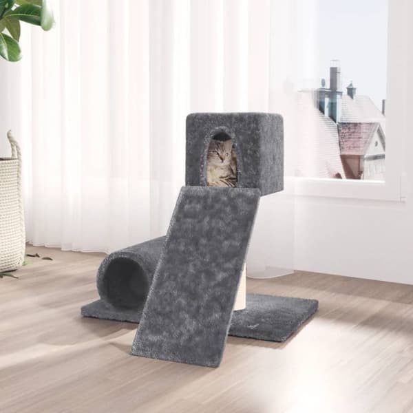 Klösträd med klöspelare sisal mörkgrå 59 cm