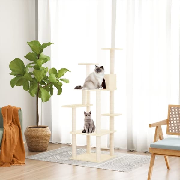 Klösträd med sisalpelare gräddvit 153 cm
