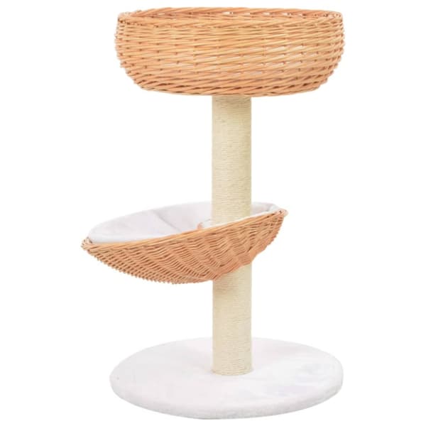 Katträd med klöspelare i sisal & naturlig pil