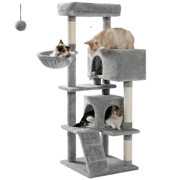 Kattträd för stora katter, flera viloplatser, hållbar konstruktion,XL, AMT0111PK AMT0111GY XL
