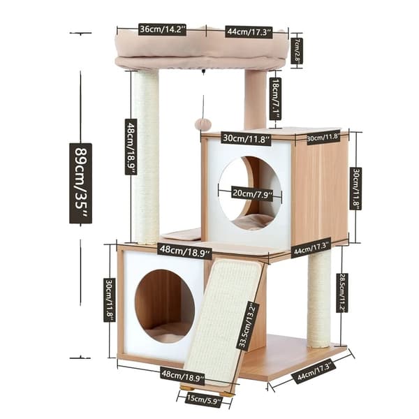 Kattetårn, Robust Trækonstruktion, Flere Niveauer,89CM-a, L 89CM-a L