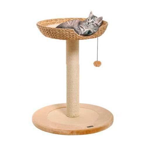 Kattträd - Beige - 56x56x68,5 cm - Sisal - Plysch - Bananblad