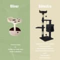Miniatyrbild 2 av 4: Mobiclinic, Cat Tree, Silvestre, Skrapstolpe, Medium, klättring, 3 höjder, med plattformar och skydd, sisalrep, grå