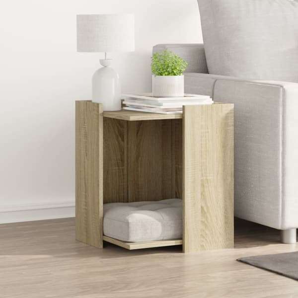 toiletskjuler kattebakke 42x42x51 cm konstrueret træ sonoma-eg
