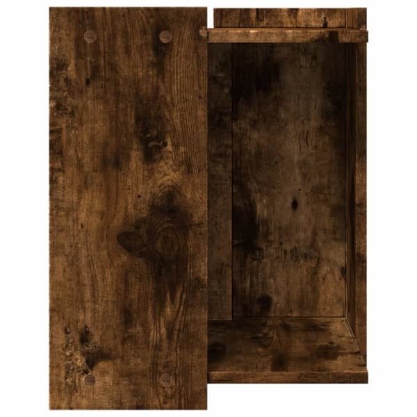 toiletskjuler kattebakke 42x42x51 cm konstrueret træ røget eg
