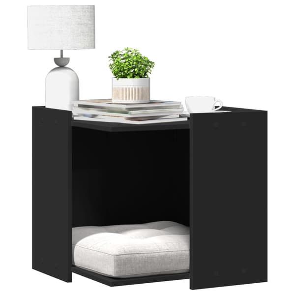 toiletskjuler til kattebakke 53x53x51 cm konstrueret træ sort