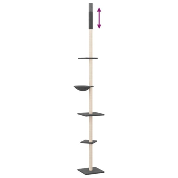 kradsetræ fra gulv til loft 263,5-289,5 cm mørkegrå