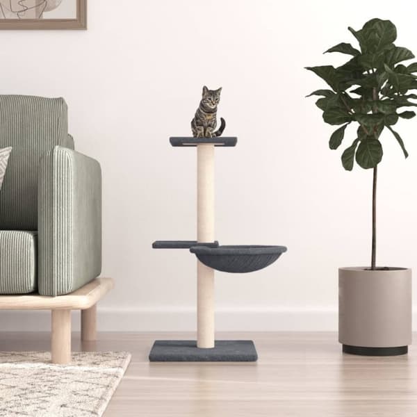 Klösträd med sisalpelare mörkgrå 72 cm