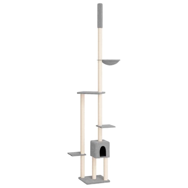 Golv-till-tak klösträd ljusgrå 258,5-284,5 cm