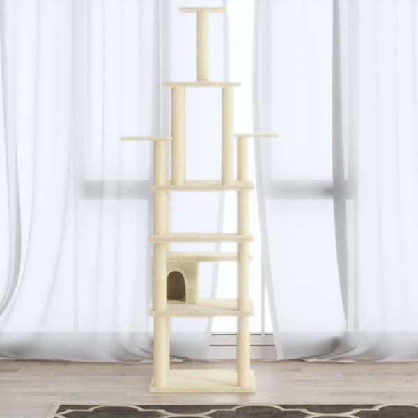 Klösträd med sisalpelare gräddvit 183 cm