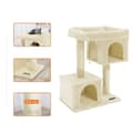 Miniatyrbillede 7 af 9: Scratching Post - Kattemøbler med 2 huller og platform - 84 cm - beige