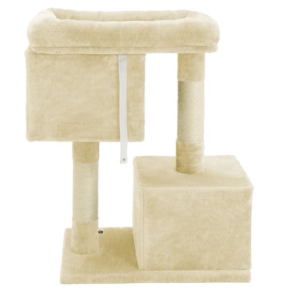 Scratching Post - Kattemøbler med 2 huller og platform - 84 cm - beige